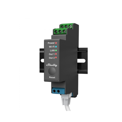 [SHELLYPRO2] Relevador / Interruptor WIFI/ Industrial y residencial inteligente / Hasta 16A / Soporta Google /Alexa / Nube P2P y control Local / 2 canales y puerto ethernet