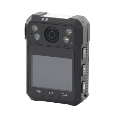 [DS-MCW40B/128G/GLE] Body Camera Portátil / Grabación a 1920 × 1080p / Pantalla Frontal 1.77" TFT / Conexión Remota 4G / WiFi / GPS / Fotos de Hasta 40 Megapixel / IP68 / H.265 / 128 GB de Almacenamiento / Microfono Integrado
