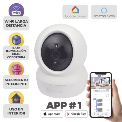 [C6N] Mini Cámara IP PT 2 Megapíxel / Wi-Fi / Seguimiento Inteligente / Audio de Dos Vías / Notificación Push / Ranura para Memoria / Uso en Interior