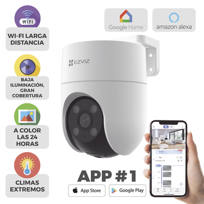 [CS-H8C2] Camara PT WiFi / 2 Megapixel / Cobertura 360° / Detección humana / Seguimiento Inteligente / Sirena / Luz Parpadeante / Colores en Oscuridad / Micro SD / Audio de Dos Vías / Exterior Con Protección